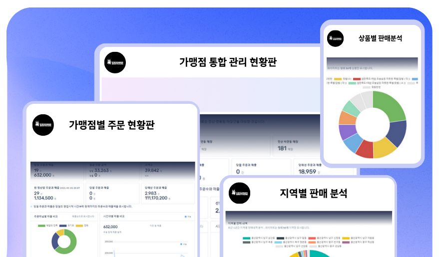 가맹점 통계관리 매니저 화면